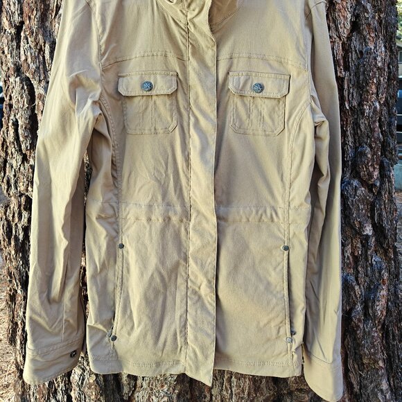 PRANA Halle Lightweight Travel Stretch Water Resistant Jacket Khaki Medium - Picture 3 of 6
